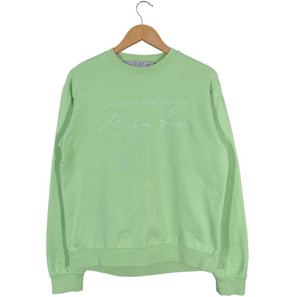 Martine Rose SS19 Embroidered Logo Crewneck Sweatshirt Pistachio men's size XS